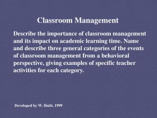 Classroom Management