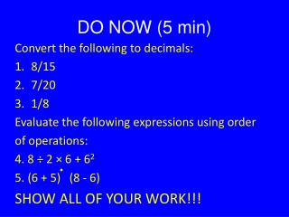 DO NOW (5 min)