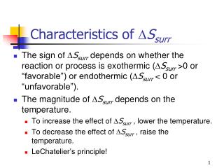 Characteristics of  S surr