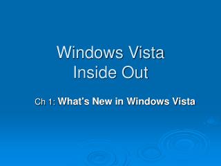 Windows Vista Inside Out