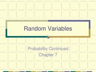 Random Variables