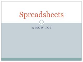 Spreadsheets