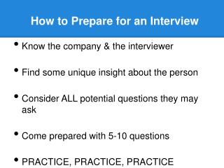 How to Prepare for an Interview