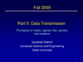 Part II: Data Transmission