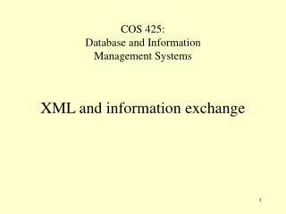 COS 425: Database and Information Management Systems