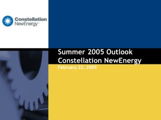 Summer 2005 Outlook Constellation NewEnergy February 22, 2005