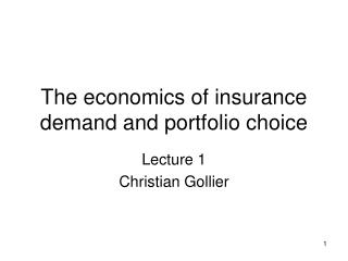 The economics of insurance demand and portfolio choice