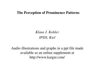 The Perception of Prominence Patterns