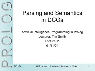 Parsing and Semantics in DCGs