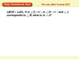 Daily Homework Quiz