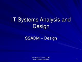 IT Systems Analysis and Design
