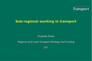 Sub-regional working in transport