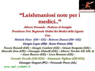 “Leishmaniosi note per i medici..”