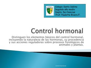 Control hormonal