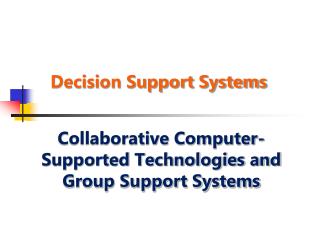 Decision Support Systems