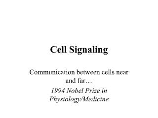 Cell Signaling