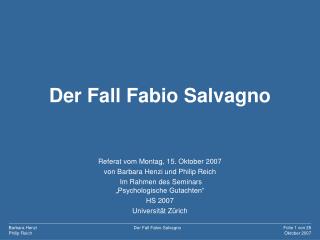 Der Fall Fabio Salvagno