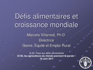 Défis alimentaires et croissance mondiale