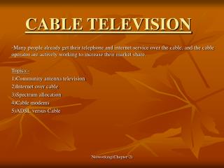 CABLE TELEVISION