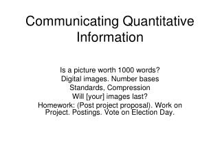 Communicating Quantitative Information