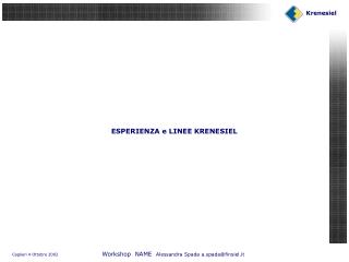 ESPERIENZA e LINEE KRENESIEL