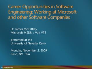 Career Opportunities in Software Engineering: Working at Microsoft and other Software Companies