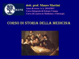 Corso di Storia della Medicina