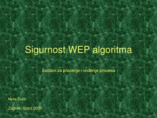 Sigurnost WEP algoritma