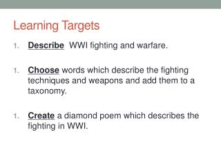 Learning Targets