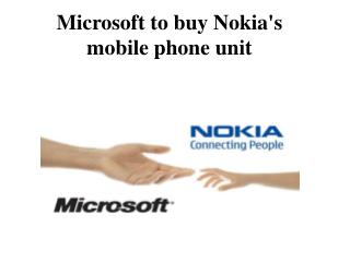 Microsoft to buy Nokia's mobile phone unit