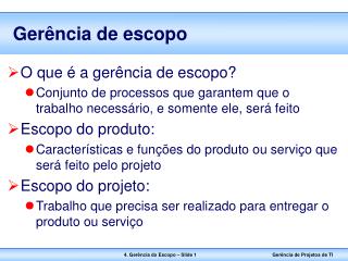 Gerência de escopo