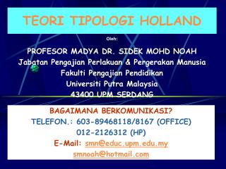 TEORI TIPOLOGI HOLLAND