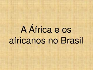 A África e os africanos no Brasil