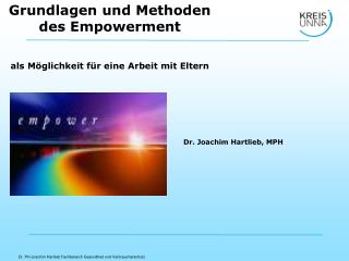 Grundlagen und Methoden des Empowerment als Möglichkeit für eine Arbeit mit Eltern