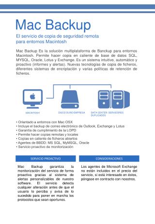 El servicio de copia de seguridad remota para entornos Macintosh