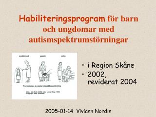 Habiliteringsprogram för barn och ungdomar med autismspektrumstörningar