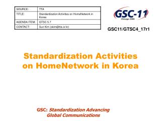 Standardization Activities on HomeNetwork in Korea