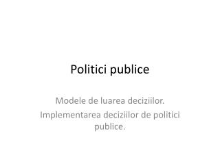 Politici publice