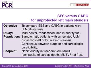 SES versus CABG for unprotected left main stenosis