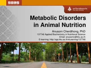 Metabolic Disorders in Animal Nutrition