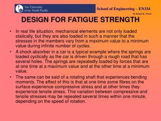 DESIGN FOR FATIGUE STRENGTH