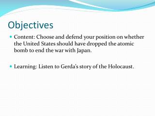 Objectives