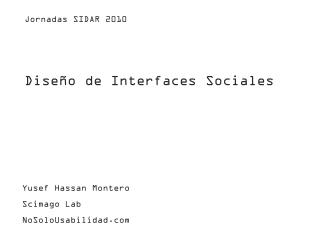 Diseño de Interfaces Sociales