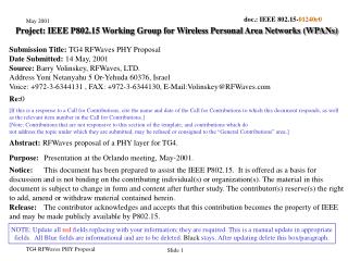 Project: IEEE P802.15 Working Group for Wireless Personal Area Networks (WPANs)