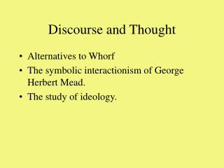 Discourse and Thought