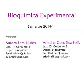 Bioqu ímica Experimental