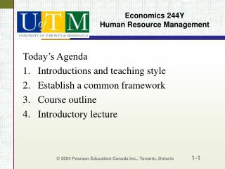 Economics 244Y Human Resource Management
