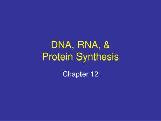 DNA, RNA, &amp; Protein Synthesis