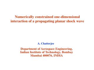 Numerically constrained one-dimensional interaction of a propagating planar shock wave