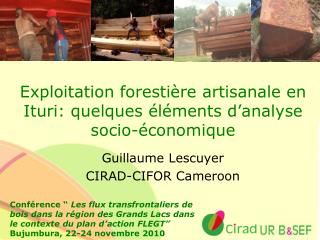 Exploitation forestière artisanale en Ituri: quelques éléments d’analyse socio-économique